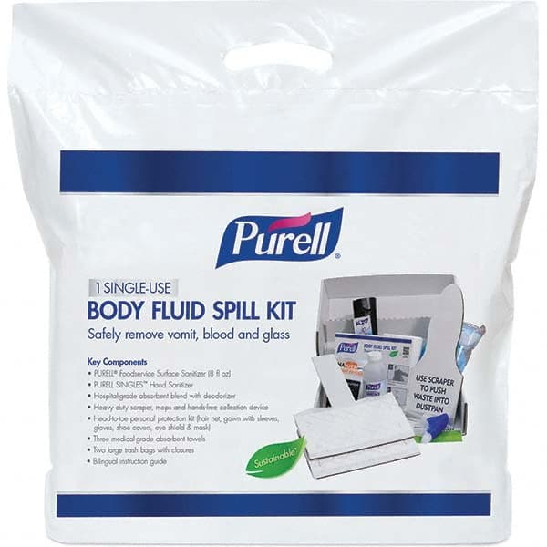 PURELL - Full First Aid Kits; First Aid Kit Type: Body Fluid Clean-Up ; Kit Type: Body Fluid Clean-Up Kit ; Container Type: Container ; Container Material: Plastic ; Overall Height: 3 ; Number of Pieces: 19 - Exact Tool & Supply