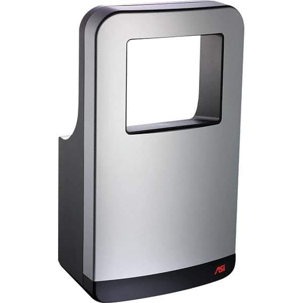 ASI-American Specialties, Inc. - 1600 Watt Silver & Black Finish Electric Hand Dryer - 208-240 Volts, 8.1 Amps, 12-11/16" Wide x 22-1/16" High x 7-3/4" Deep - Exact Tool & Supply