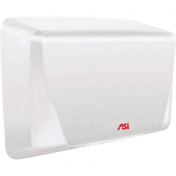 ASI-American Specialties, Inc. - 1000 Watt White Finish Electric Hand Dryer - 115-120 Volts, 10.4 Amps, 10-5/8" Wide x 8-15/32" High x 4" Deep - Exact Tool & Supply