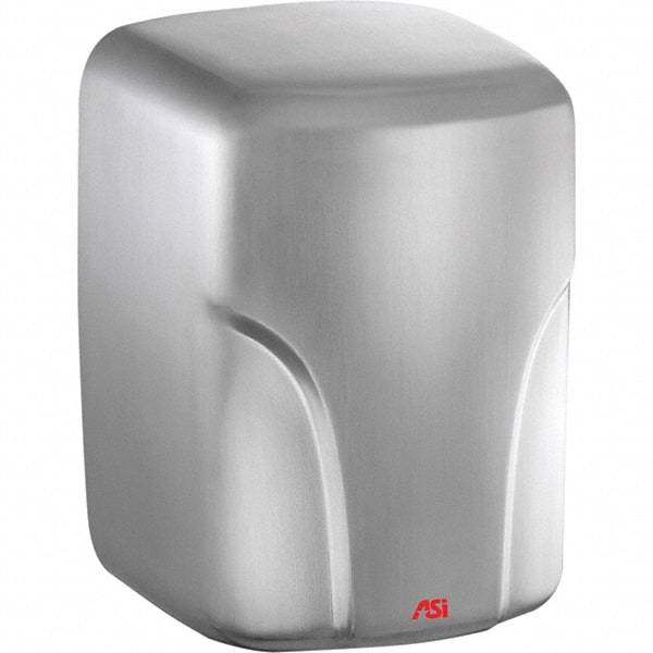 ASI-American Specialties, Inc. - 1600 Watt Satin Stainless Steel Finish Electric Hand Dryer - 220-240 Volts, 7.3 Amps, 8-1/16" Wide x 11-19/64" High x 7-5/64" Deep - Exact Tool & Supply