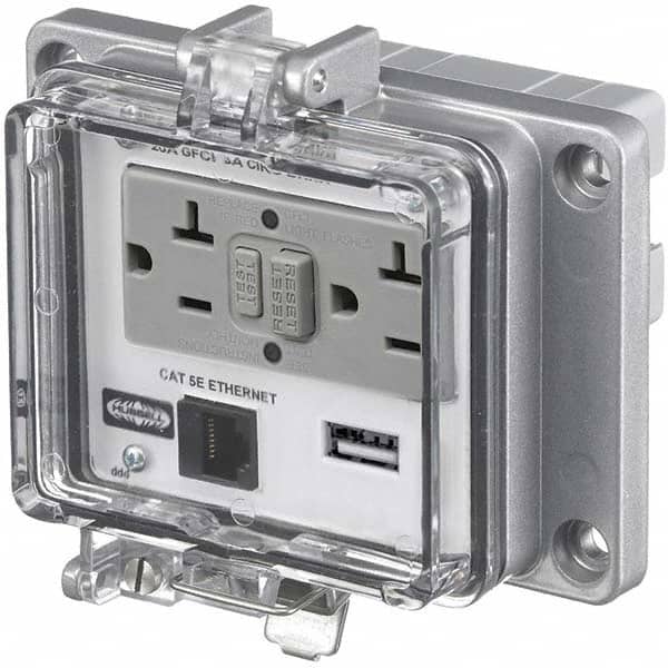 Hubbell Wiring Device-Kellems - Data Port Receptacles Receptacle Configuration: Ethernet Number of Ports: 1 - Exact Tool & Supply