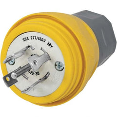 Hubbell Wiring Device-Kellems - 3-Phase Wye 277/480 VAC 30A NEMA L22-30P Industrial Twist Lock Plug - Exact Tool & Supply