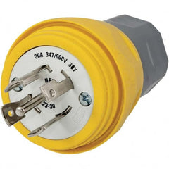 Hubbell Wiring Device-Kellems - 3-Phase Wye 347/600 VAC 30A NEMA L23-30P Industrial Twist Lock Plug - Exact Tool & Supply