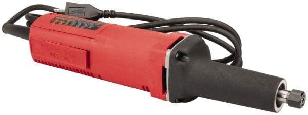 Milwaukee Tool - 1/4 Inch Collet, 21,000 RPM, Straight, Electric Die Grinder - 120 Volt, 4.5 Amp, 8 Ft. Long Cord - Exact Tool & Supply