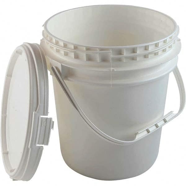 Dynalon Labware - 1 6-Piece 2.5 Gal 9.1" High, High-Density Polyethylene Round White Single Pail - Exact Tool & Supply