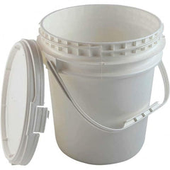 Dynalon Labware - 1 6-Piece 2.5 Gal 9.1" High, High-Density Polyethylene Round White Single Pail - Exact Tool & Supply