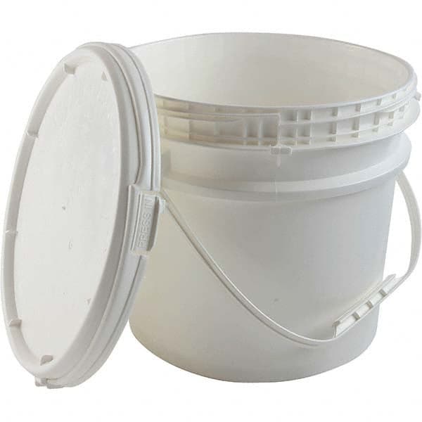 Dynalon Labware - 1 6-Piece 3.5 Gal 10.87" High, High-Density Polyethylene Round White Single Pail - Exact Tool & Supply