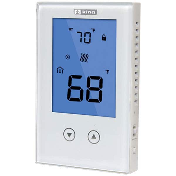 Thermostats; Thermostat Type: Line Voltage Wall Thermostat; Style: Line Voltage Wall Thermostat; Minimum Temperature (F): 41.0 ™F; 41.000; Maximum Temperature: 95.0 ™F; Maximum Temperature (F): 95.000; Minimum Voltage: 120 V; Maximum Voltage: 240 V; Amp