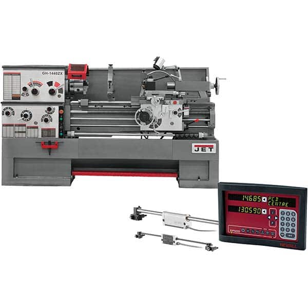 Jet - 3 Phase 230/460V 7-1/2 hp 14" Swing Geared Head Engine Lathe - Exact Tool & Supply