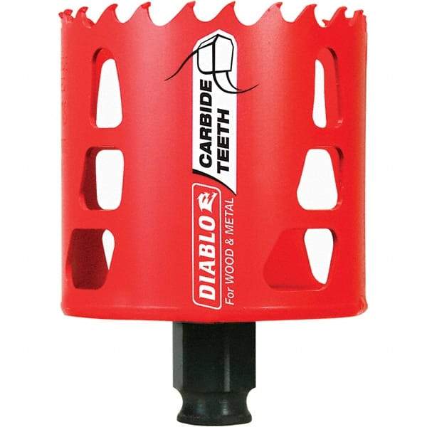 Freud - 2-11/16" Diam, 2-3/8" Cutting Depth, Hole Saw - Carbide-Tipped Saw, Toothed Edge - Exact Tool & Supply