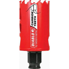 Freud - 1-5/8" Diam, 2-3/8" Cutting Depth, Hole Saw with Mandrel - Carbide-Tipped Saw, Toothed Edge - Exact Tool & Supply