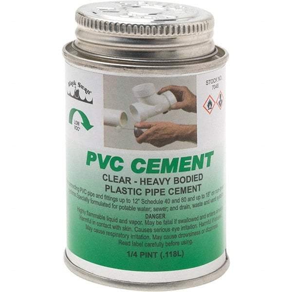 Black Swan - 1/4 Pt Heavy Duty Cement - Clear, Use with PVC - Exact Tool & Supply