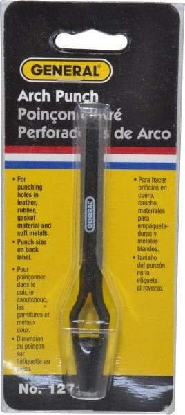 General - 1/4" Arch Punch - 4-1/2" OAL, Steel - Exact Tool & Supply