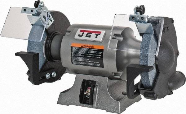 Jet - 8" Wheel Diam x 1" Wheel Width, 1 hp Grinder - 5/8" Arbor Hole Diam, 1 Phase, 3,450 Max RPM, 115 Volts - Exact Tool & Supply