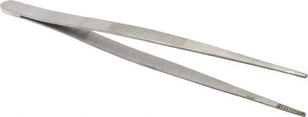 General - 6" OAL Utility Tweezers - Blunt, Serrated Points - Exact Tool & Supply