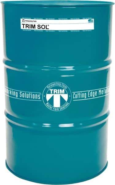 Master Fluid Solutions - Trim SOL, 54 Gal Drum Emulsion Fluid - Water Soluble, For Cutting, Drilling, Tapping, Reaming - Exact Tool & Supply
