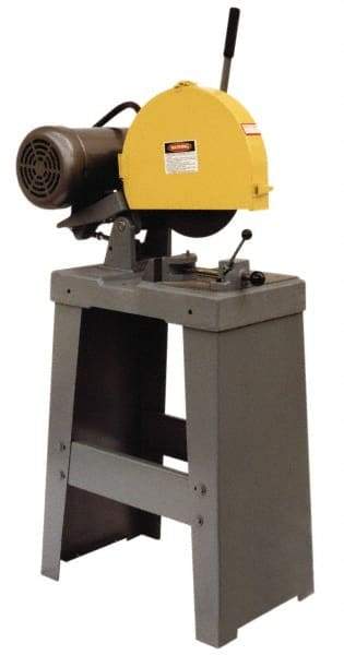Kalamazoo - 14" Blade Diam, 1" Arbor Hole, Straight Chop & Cutoff Saw - 3 Phase, 4,400 RPM, 5 hp, 220/440 Volts, 2-1/2" in Solids at 90°, 3" in Pipe at 90° - Exact Tool & Supply