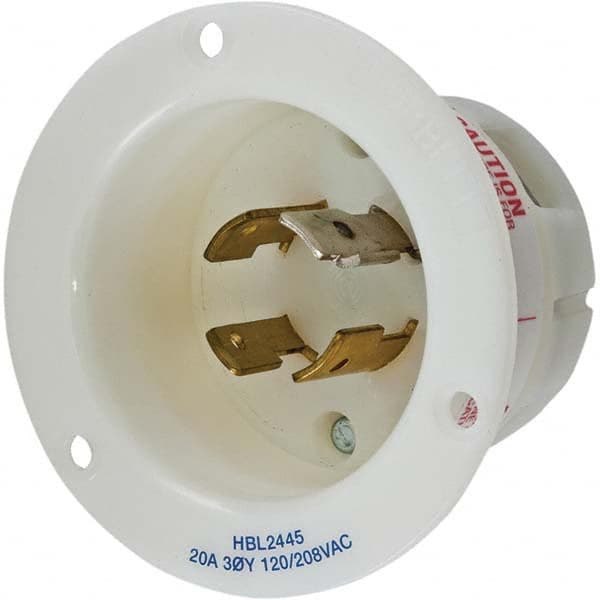 Hubbell Wiring Device-Kellems - 3-Phase Wye 120/208 VAC 20A NEMA L18-20P Industrial Twist Lock Inlet - Exact Tool & Supply