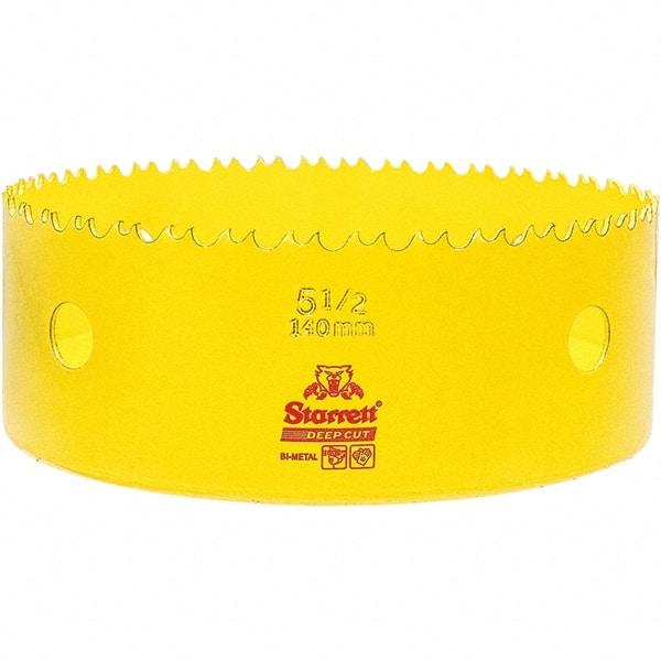 Starrett - 5-1/2" Diam, 2" Cutting Depth, Hole Saw - High Speed Steel Saw, Toothed Edge - Exact Tool & Supply