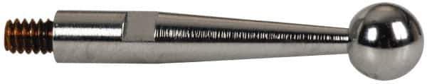 TESA Brown & Sharpe - 3mm Ball Diam, Steel, Ball Test Indicator Contact Point - 1/2" Contact Point Length, Use with Brown & Sharpe BesTest 599 Series - Exact Tool & Supply