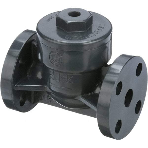 Asahi/America - 1" PVC Check Valve - Spring Check, Flanged, 150 WOG - Exact Tool & Supply