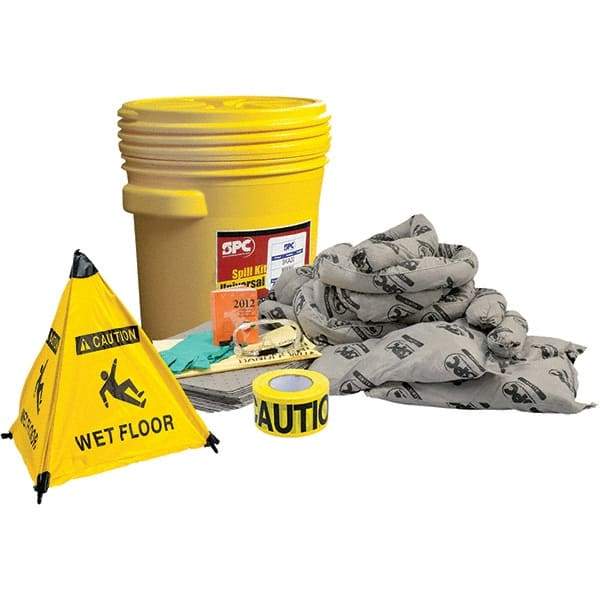 Brady SPC Sorbents - 17 Gal Capacity Universal Spill Kit - 20 Gal Polyethylene Drum - Exact Tool & Supply