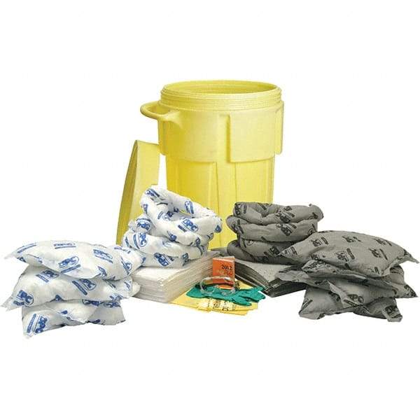 Brady SPC Sorbents - 38 Gal Capacity Oil Only & Universal Spill Kit - 55 Gal Polyethylene Drum - Exact Tool & Supply