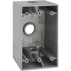 Hubbell-Raco - 4.56 x 2.811 x 2.807" Aluminum Rectangular Weather Resistant Outlet Box - Exact Tool & Supply