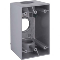 Hubbell-Raco - 4.57 x 2.811 x 2.807" Aluminum Rectangular Weather Resistant Outlet Box - Exact Tool & Supply