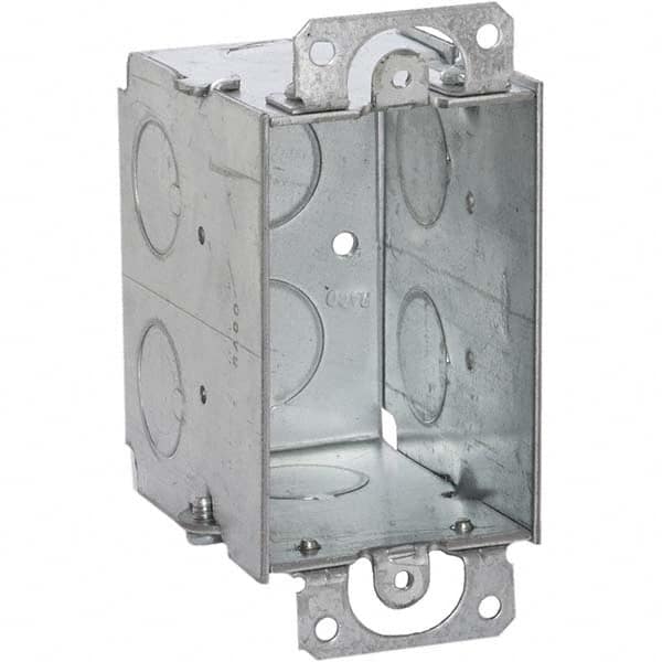Hubbell-Raco - 4.22 x 2-1/4 x 2-3/4" Steel Rectangular Device Box - Exact Tool & Supply