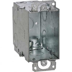 Hubbell-Raco - 4.22 x 2 x 3-1/2" Steel Rectangular Device Box - Exact Tool & Supply
