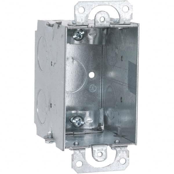 Hubbell-Raco - 4.22 x 2 x 3.086" Steel Rectangular Device Box - Exact Tool & Supply