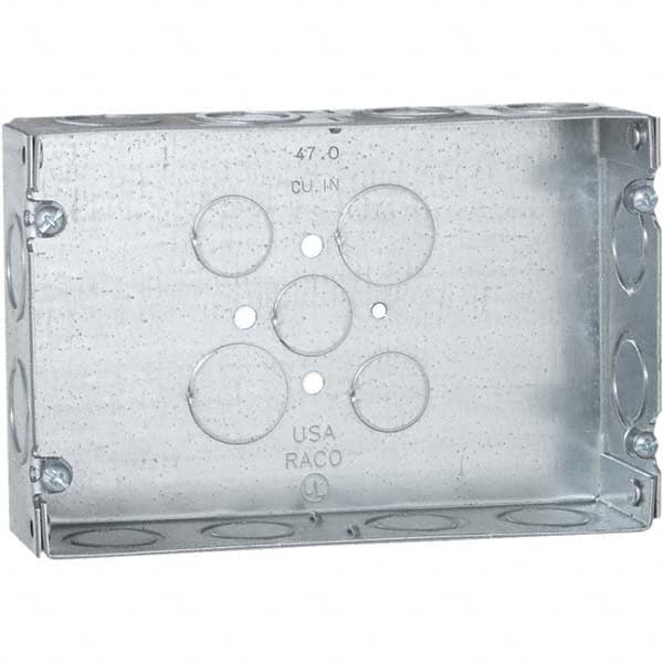 Hubbell-Raco - 4-1/2 x 6.813 x 1-5/8" Steel Square Device Box - Exact Tool & Supply
