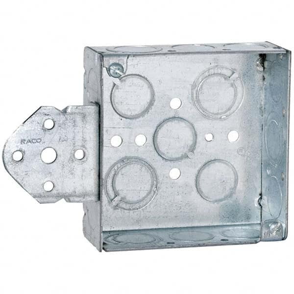 Hubbell-Raco - 4 x 6 x 1.563" Steel Square Device Box - Exact Tool & Supply