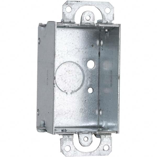 Hubbell-Raco - 4.22 x 2 x 1-1/2" Steel Rectangular Device Box - Exact Tool & Supply