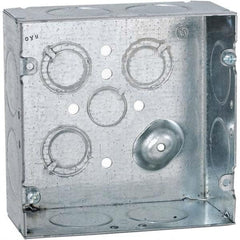 Hubbell-Raco - 4.69 x 4.688 x 2.188" Steel Square Device Box - Exact Tool & Supply