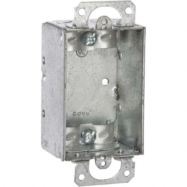 Hubbell-Raco - 4.22 x 2 x 1.864" Steel Rectangular Device Box - Exact Tool & Supply