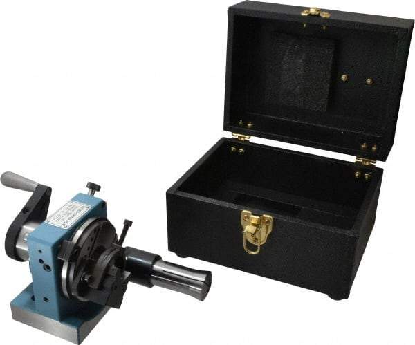 Harig - 5C Compatible, 24 Increment, Horizontal Combination V-Block & Collet Indexer - 3" High Center, 1" Max Collet Capacity, 4" Wide x 3-1/2" Deep Base, 5-5/8" Overall Height, Manual & Motorized Operation - Exact Tool & Supply