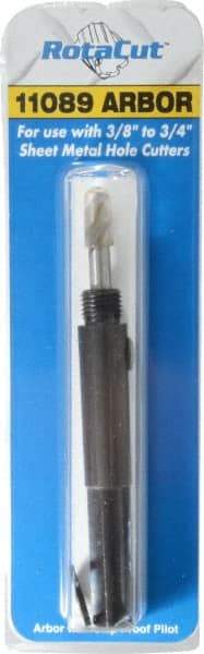 Hougen - 3/8 to 3/4" Tool Diam Compatibility, Straight Shank, Steel Integral Pilot Drill, Hole Cutting Tool Arbor - 3/8" Min Chuck, Threaded Shank Attachment, For RotaCut 11000 Series Hole Cutters - Exact Tool & Supply