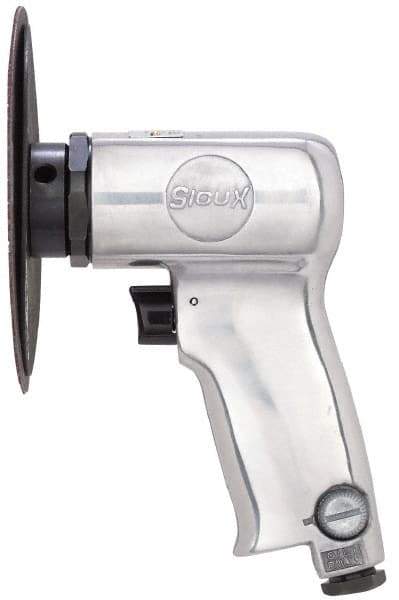 Sioux Tools - 4-1/2" Max Disc, 14,000 RPM, Pneumatic Handheld Disc Sander - 12 CFM, 1/4 NPT Inlet, 0.63 hp, 90 psi - Exact Tool & Supply