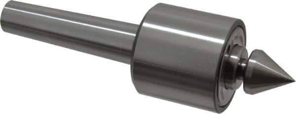 Riten - MT3 Taper Shank, 2-1/8" Head Diam Live Center - 5,000 Max RPM, 2" Head Length, 1" Point Diam, 1/4" Point Len, 350 Lb Max Workpc, 2" OAL, Male Point - Exact Tool & Supply