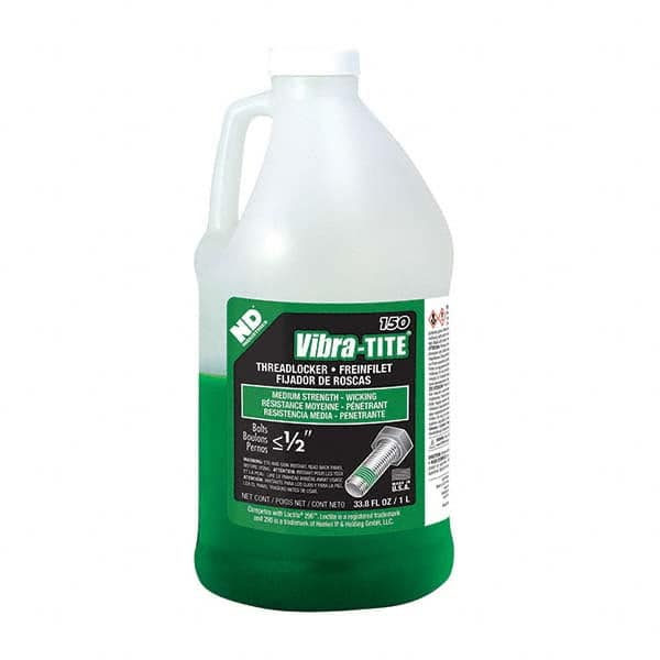 Vibra-Tite - 1 L Jug, Green, Medium Strength - Wicking Grade Threadlocker - Exact Tool & Supply