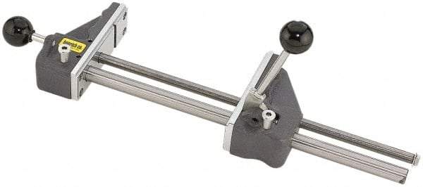Heinrich - 12-3/4" Jaw Opening Capacity x 3" Throat Depth, Horizontal Drill Press Vise - 5-21/32" Wide x 1-3/4" High Jaw, Stationary Base, Standard Speed, 20-1/2" OAL x 1-3/4" Overall Height - Exact Tool & Supply