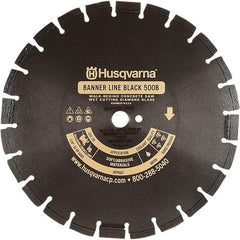 Husqvarna - 24" Diam, 1" Arbor Hole Diam, Continuous Edge Tooth Wet & Dry Cut Saw Blade - Diamond-Tipped, General Purpose Action, Standard Round Arbor - Exact Tool & Supply