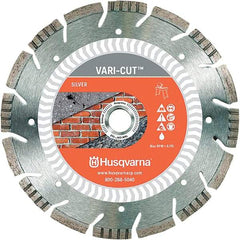 Husqvarna - 10" Diam, 5/8 & 7/8" Arbor Hole Diam, Continuous Edge Tooth Wet & Dry Cut Saw Blade - Diamond-Tipped, Fast Cutting Action, Standard Round Arbor - Exact Tool & Supply