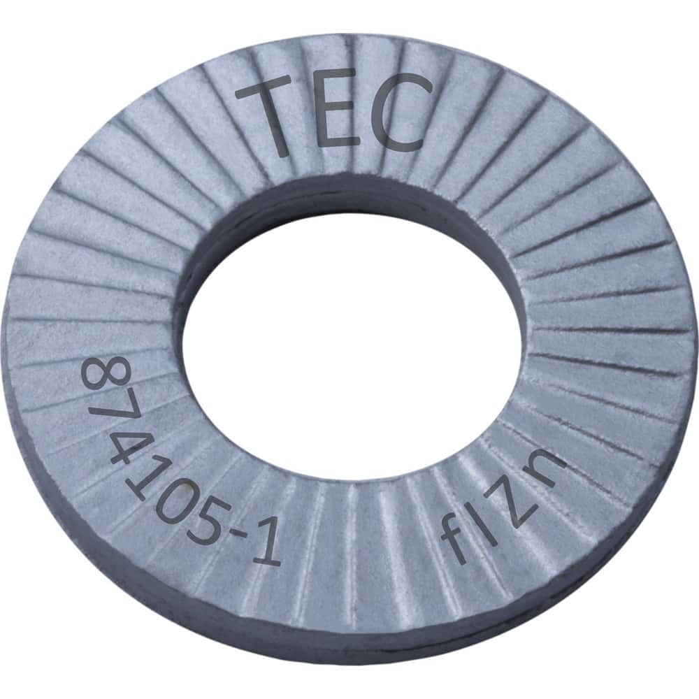 Wedge Lock Washers; Thread Size: #10; M5; Material: Steel; Inside Diameter: 0.213 in; Outside Diameter: 0.425 in; Finish: Zinc Plated; Hardness: 465 HV Min; Standards: MIL-STD-1312-7 ISO 9001:2008 ISO TS16949; Thickness: 1.8 in