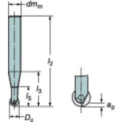 R216F-10A12C-053 CoroMill Ball Nose Finishing - Exact Tool & Supply