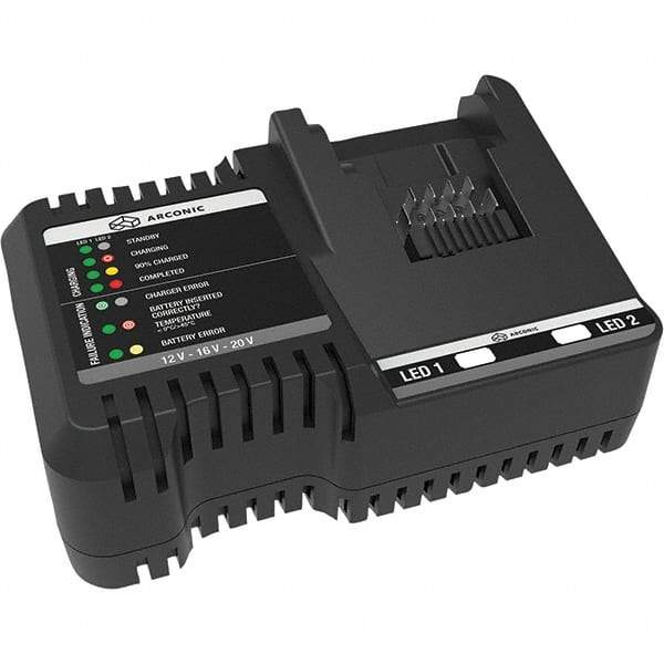 Marson - 20 Volt, Lithium-Ion Power Tool Charger - AC Wall Outlet/Vehicle DC Outlet Power Source - Exact Tool & Supply