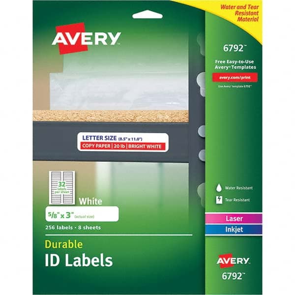 AVERY - Pack of (256), 5/8" x 3" White Paper Multipurpose Labels - Exact Tool & Supply