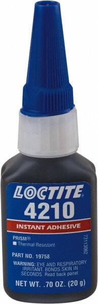 Loctite - 20 Gal Bottle Black Instant Adhesive - 24 hr Full Cure Time - Exact Tool & Supply